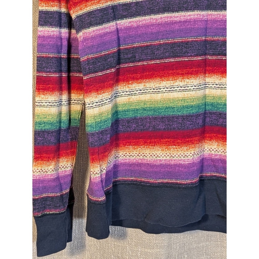 Lauren-RL Large Active Ralph Lauren Womens Southwestern Cowl Neck Thermal Shirt - Picture 5 of 7